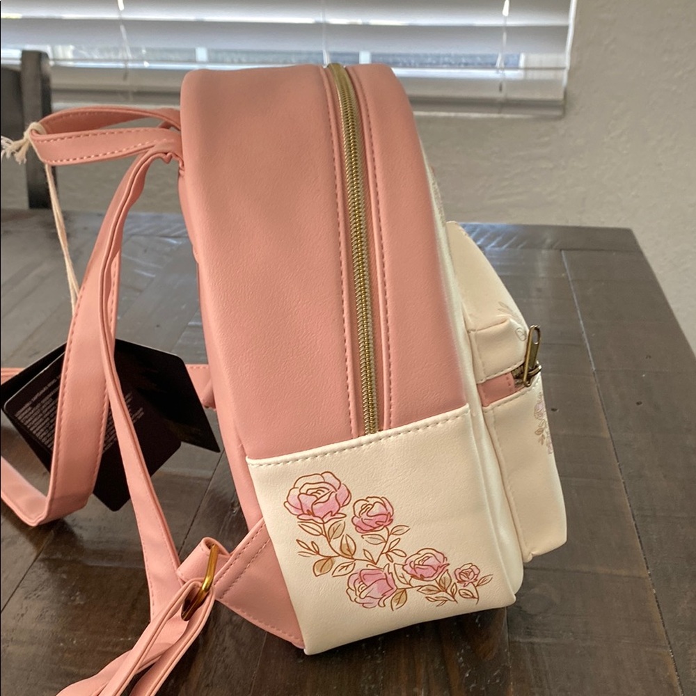 Loungefly Pink and White Floral Backpack - Picture 3 of 3